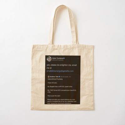 Andrew Tate Gets Roasted By Greta Thunberg Tote Bag Official Andrew-Tate Merch