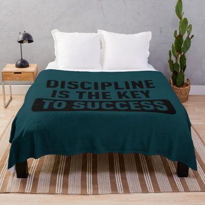 Discipline Is The Key To Sucess Inspirational Quote Throw Blanket Official Andrew-Tate Merch