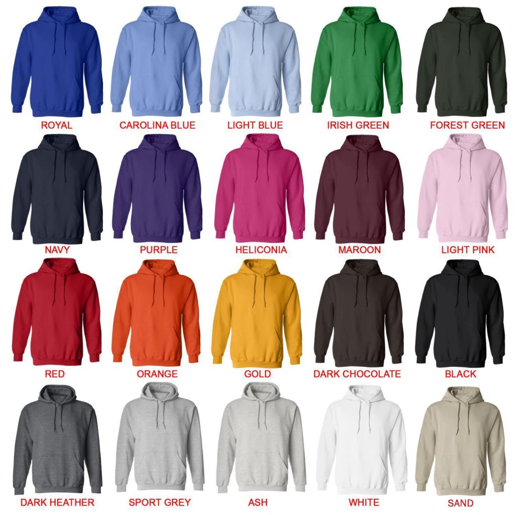 hoodie color chart - Andrew Tate Shop