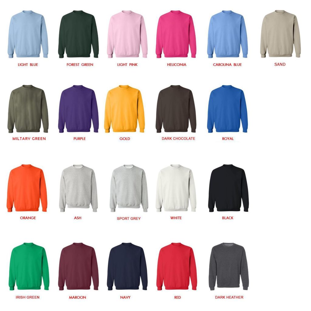 sweatshirt color chart - Andrew Tate Shop